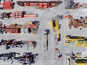 Industrial storage place, view from above.