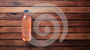 Industrial Style Orange Juice Drink Bottle On Wooden Table