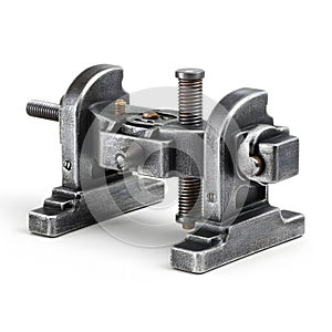 Industrial Tabletop Vise with Rotatable Jaws for Secure Workholding Photorealistic White Background