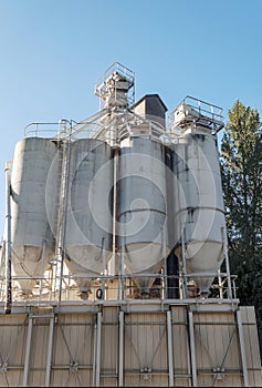Industrial tanks in a factory