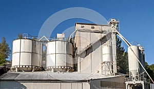 Industrial tanks in a factory