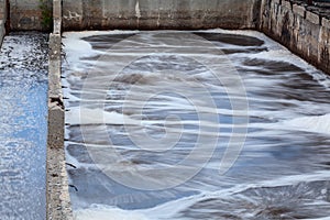 Industrial tanks for oxygen aeration in wastewater treatment plant