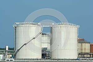 Industrial tanks on quayside