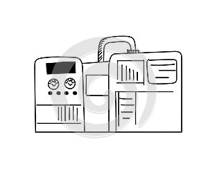 Industrial technology machine vector illustration doodle art