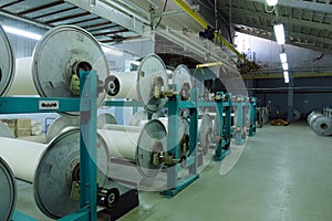 Industrial textile factory. Fabric production .