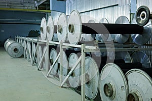 Industrial textile factory. Fabric production .