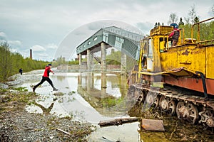 Industrial tourism in Ruskeala, Karelia. Russia