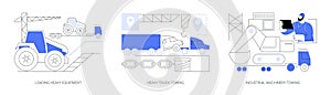 Industrial towing abstract concept vector illustrations.