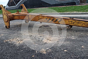 Industrial truck ladles at construction site