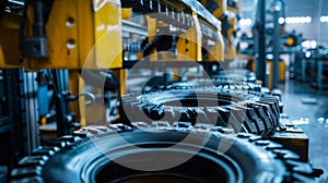 Industrial tyre production machine conveyor