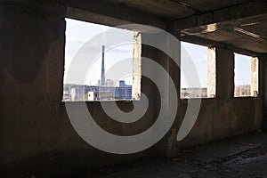 Industrial view from the abandoned building