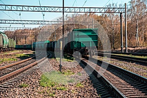 Industrial view with freight cars on a railway track