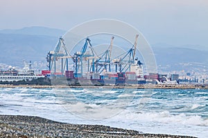 Industrial view of Sea port of Limassol, Cyprus