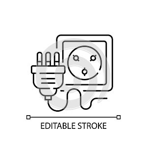 Industrial wall socket linear icon