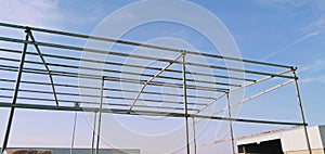 Industrial warehouse construction and  interior of roof ceiling structure