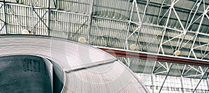 Industrial warehouse with rolls of steel sheet in a plant galvanized steel coil