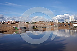 Industrial wasteland in suburb of Paris