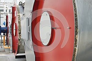 Industrial water boilers in a modern greenhouse