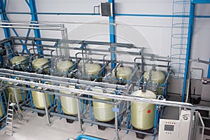Industrial water purification filters. Panoramic view