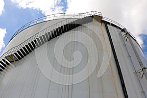 Industrial water tank seen from the frog perspective