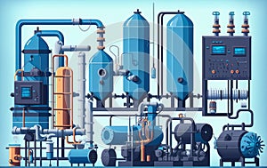 Industrial Water Treatment Plant with Filtration Systems
