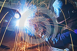 Industrial arc welding work