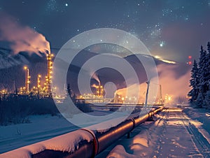 Industrial Winter Night