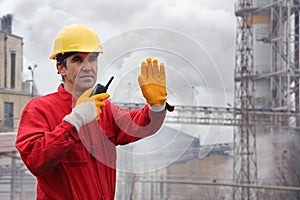 Industrial worker in a factory