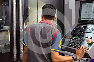 Technician control panel of CNC machine