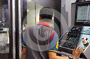 Technician control panel of CNC machine