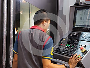 Technician control panel of CNC machine