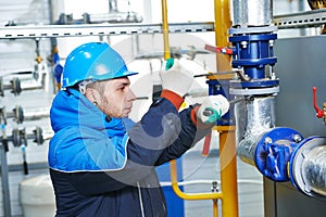 Industrial worker at installation work