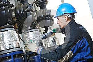 Industrial worker at insulation work