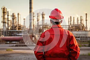 Industrial Worker at the Oil Refinery.
