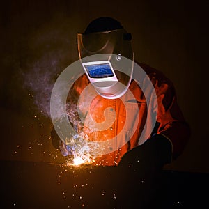 Industrial Worker with safety equipments and protective mask
