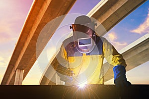 Industrial Worker with safety equipments and protective mask