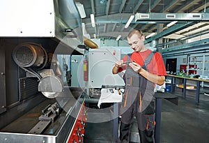 Industrial worker at tool workshop