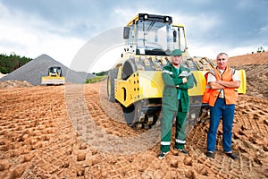 Industrial workers during road works