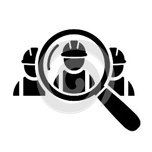 Industrial workers search icon Construction worker