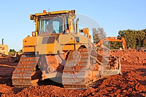 Industrial Yellow bulldozer