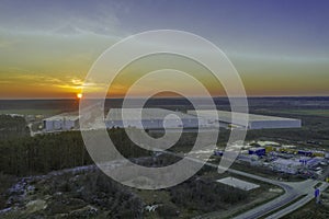 Industrial zone against the background of the evening sky.