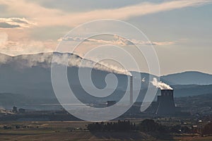 Industrial zone of the city, waste processing plant