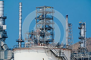 Industrial zone,The equipment of oil refining,Close-up of industrial pipelines of an oil-refinery plant,Detail of oil pipeline wit