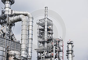 Industrial zone,The equipment of oil refining,Close-up of industrial pipelines of an oil-refinery plant,Detail of oil pipeline wit