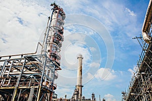 Industrial zone,The equipment of oil refining,Close-up of industrial pipelines of an oil-refinery plant,Detail of oil pipeline wit