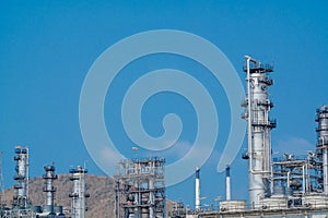 Industrial zone,The equipment of oil refining,Close-up of industrial pipelines of an oil-refinery plant,Detail of oil pipeline wit