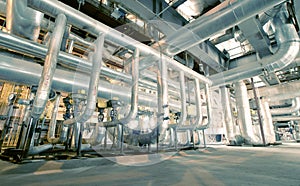 Industrial zone, Steel pipelines, valves and cables