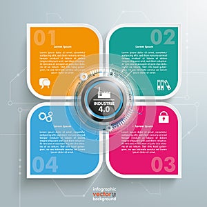 Industrie 4.0 Round Quadrates Template 4 Options