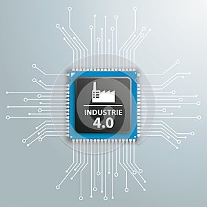 Industrie 4.0 Futuristic Processor Circuit Board Infographic photo