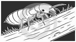 Industrious Bee Vector Illustration with Hexagonal Honeycomb Element, Nature, vector design Generative AI